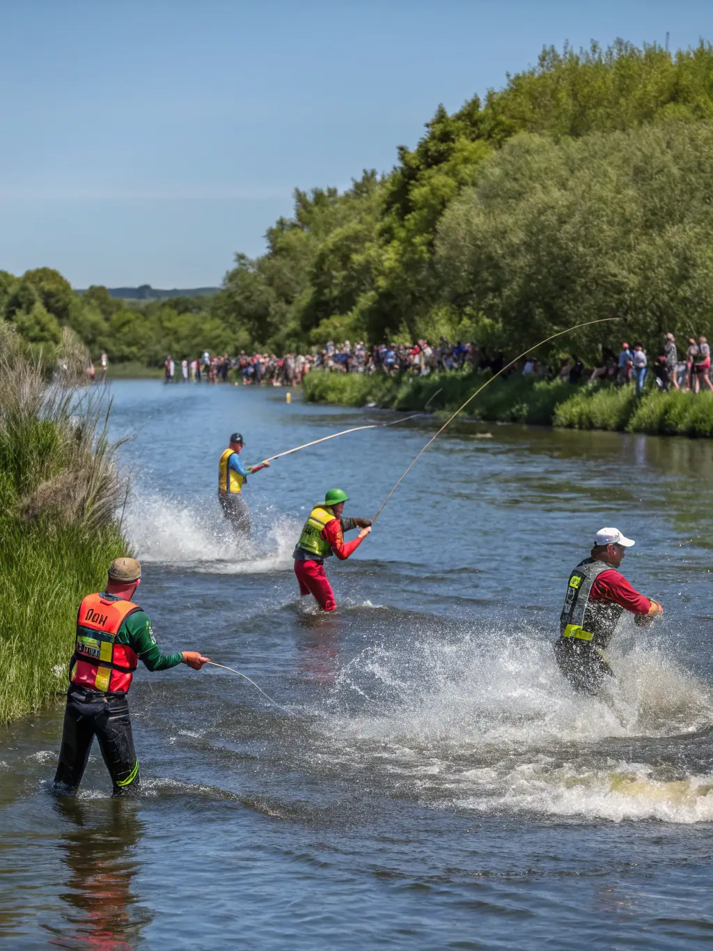 A photograph of a fishing competition organized by LES PECHEURS DE TULLE, promoting responsible angling and community engagement.